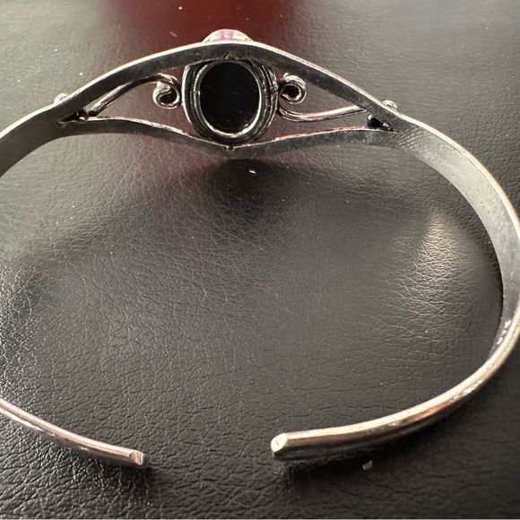 Black Onyx Sterling Silver Bangle - Picture 5 of 6